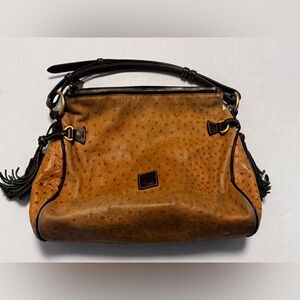 Dooney & Bourke Ostrich-Embossed Tan Shoulder Bag